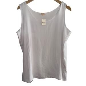 NWT Wardrobe Basic Office Career Wear Base Layer Plus Size 1X White Blouse